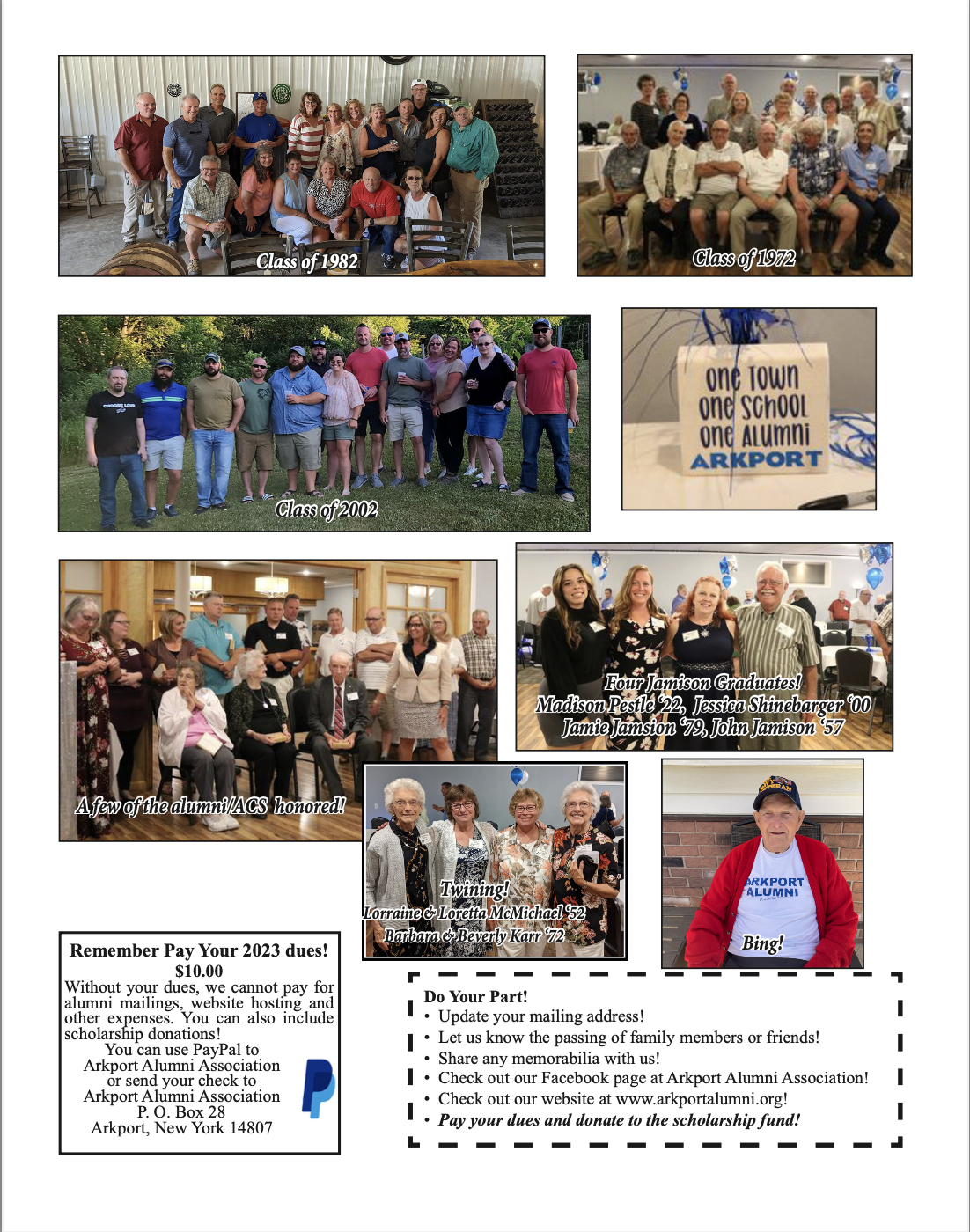 2023 Arkport Alumni Newsletter Arkport Alumni Assocation
